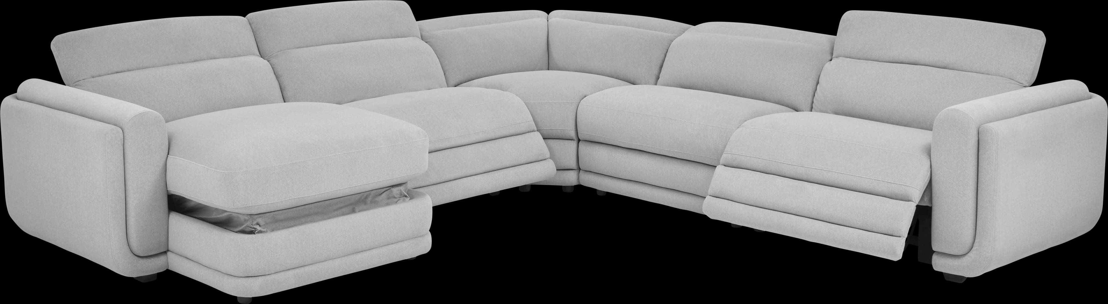 Dillon Smoke 5 Pc Dual Power Reclining Sectional - Thumbnail - Image 2