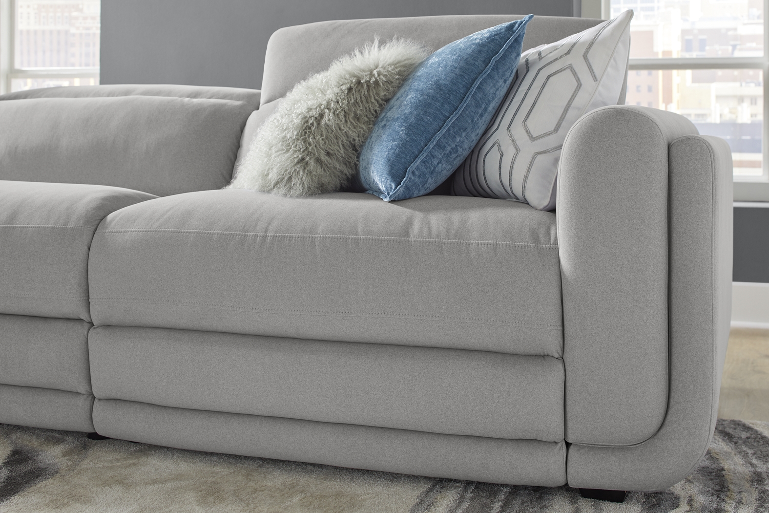 Dillon Smoke 5 Pc Dual Power Reclining Sectional - Thumbnail - Image 4