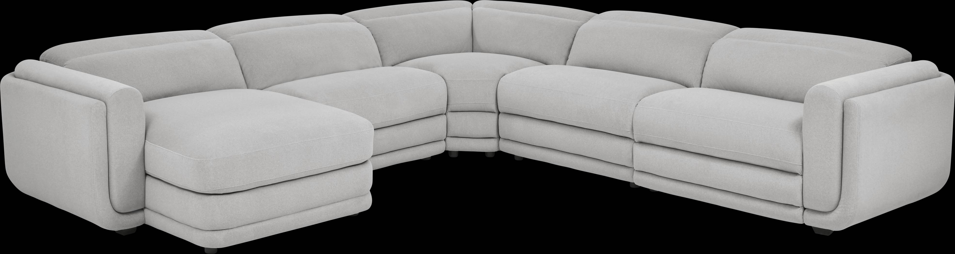 Dillon Smoke 5 Pc Dual Power Reclining Sectional - Thumbnail - Image 1