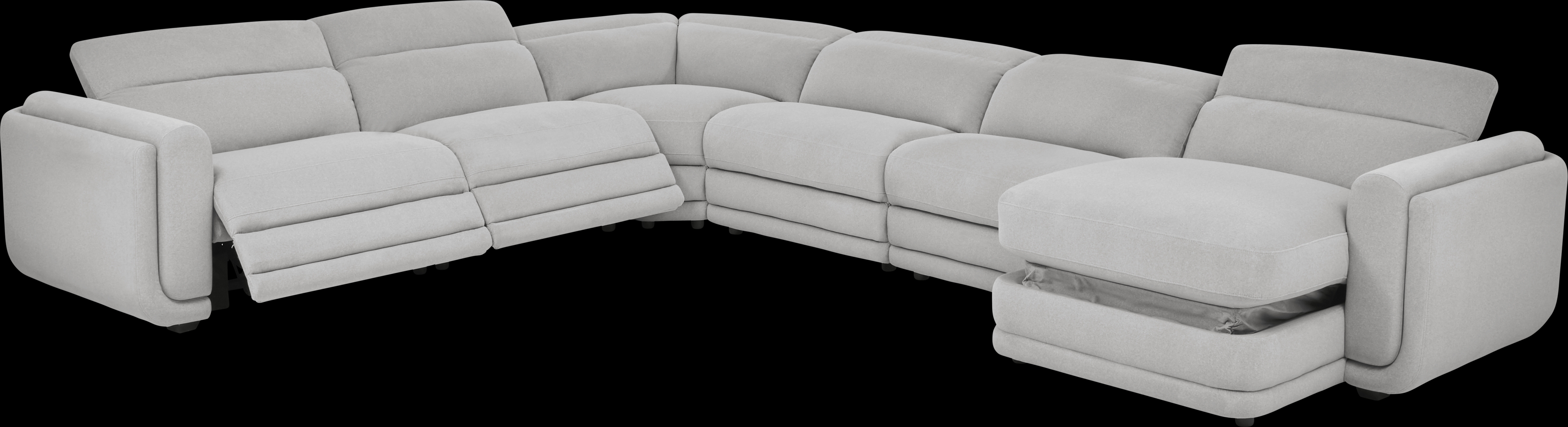 Dillon Smoke 6 Pc Dual Power Reclining Sectional - Thumbnail - Image 3