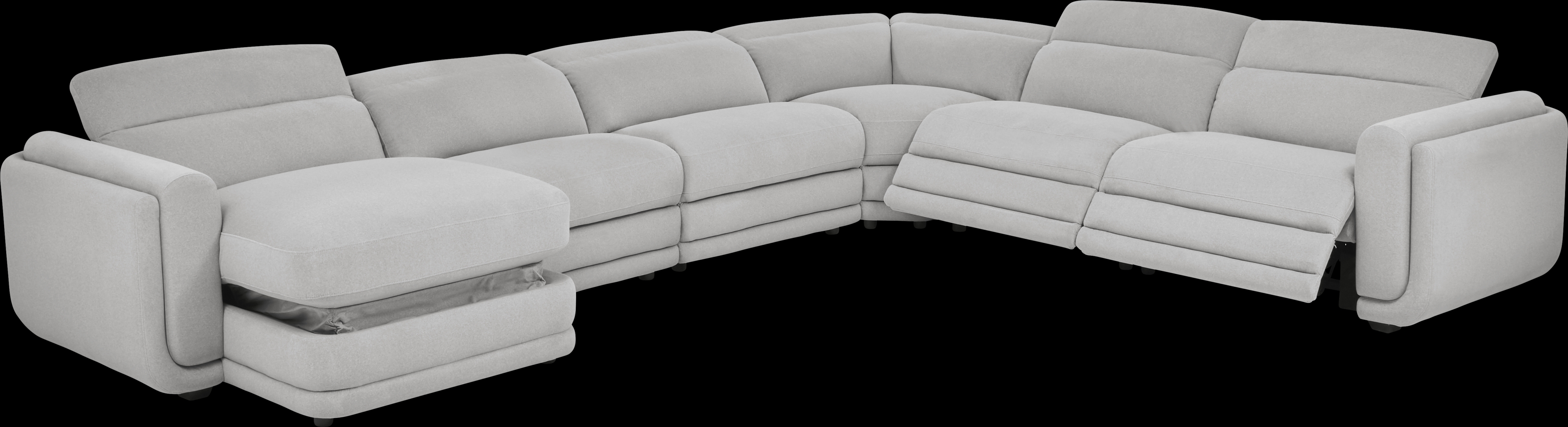 Dillon Smoke 6 Pc Dual Power Reclining Sectional - Thumbnail - Image 3