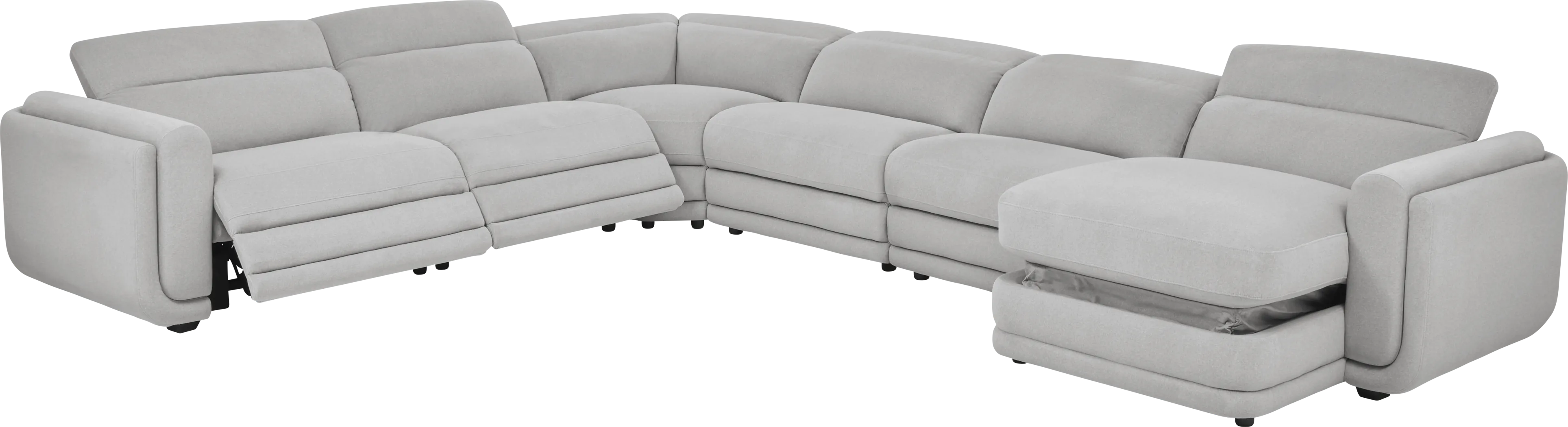 Dillon Smoke 6 Pc Dual Power Reclining Sectional - Thumbnail - Image 3