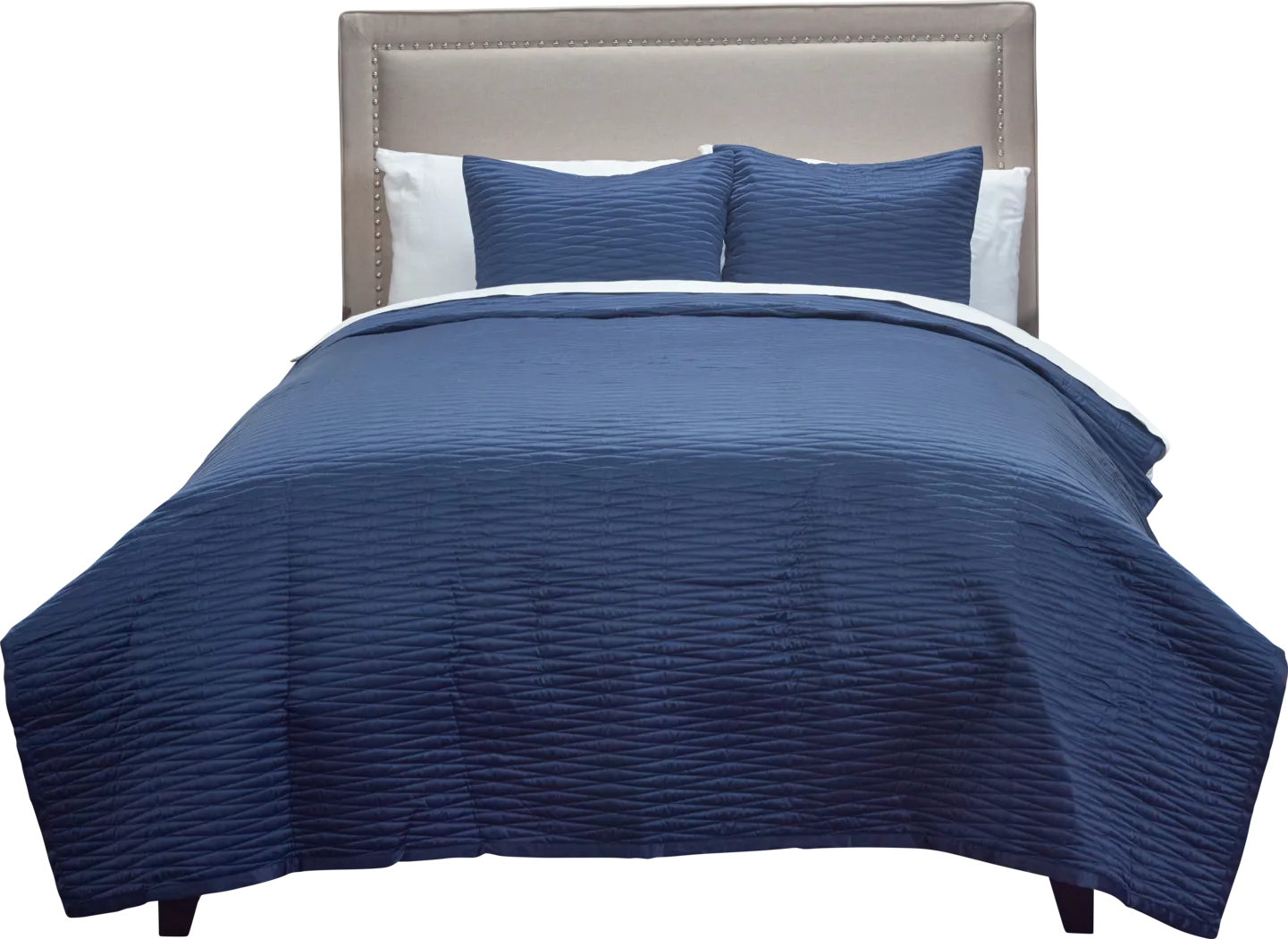 Dinara Navy 3 Pc Queen Quilt Set - Thumbnail - Image 2