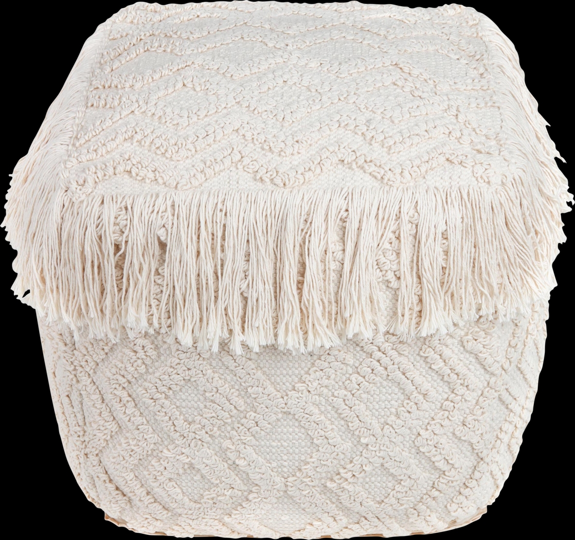 Dinca Cream Pouf - Thumbnail - Image 2