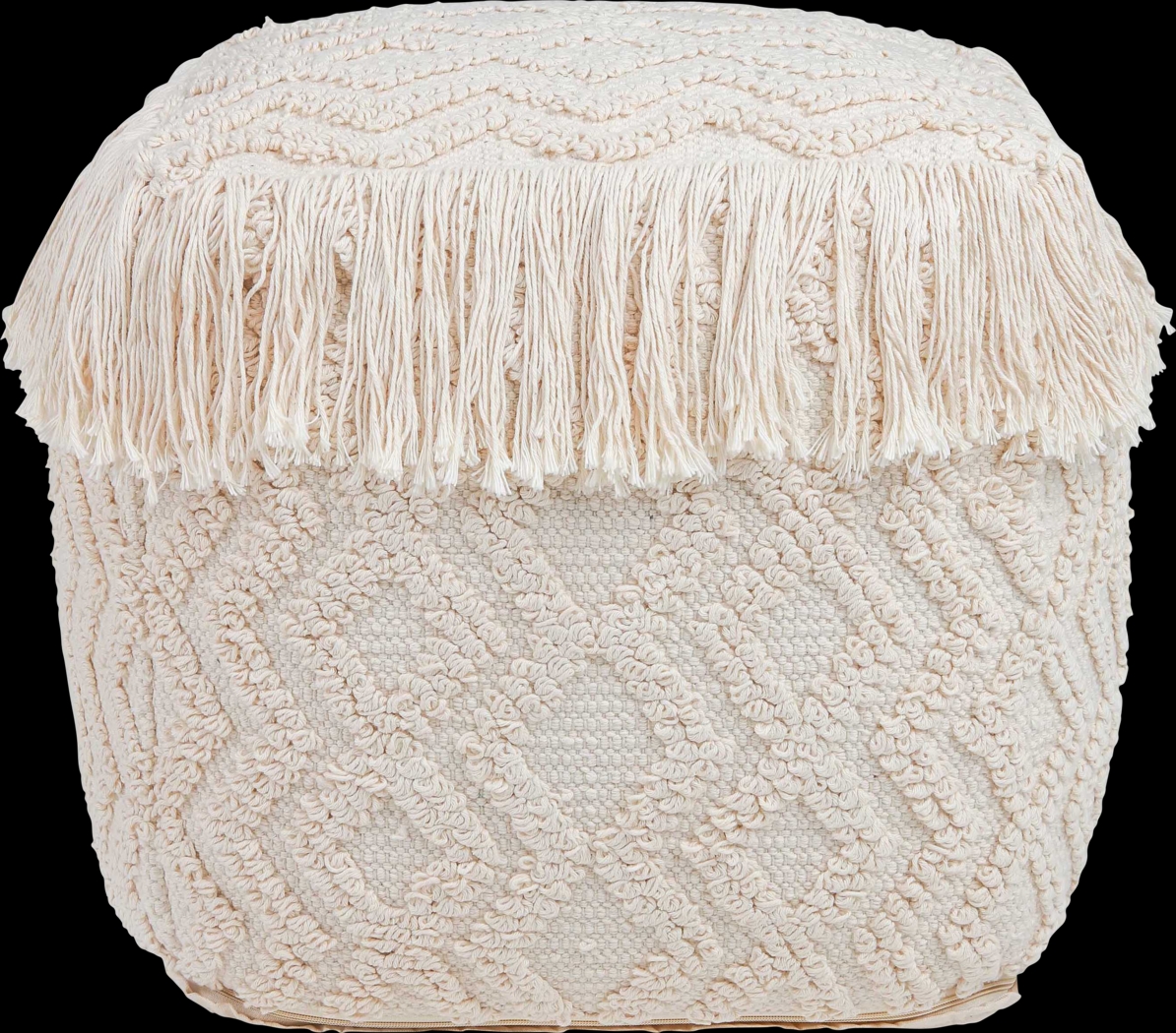 Dinca Cream Pouf - Thumbnail - Image 1