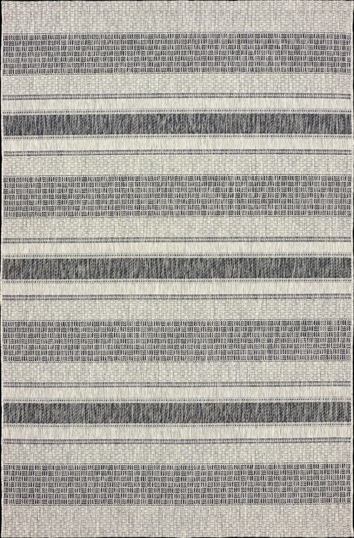 Dinella Black 7'9 x 9'5 Indoor/Outdoor Rug - Thumbnail - Image 1
