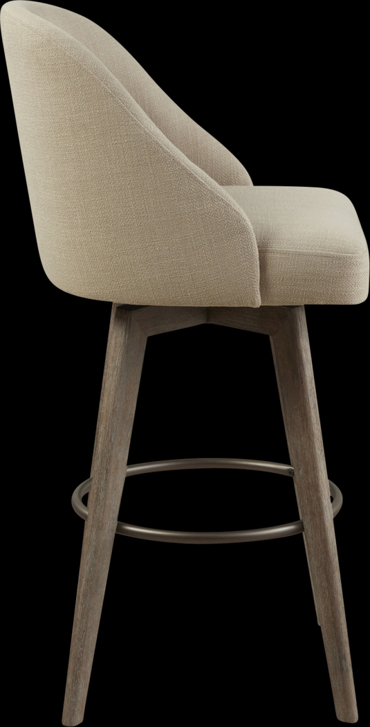 Dinmore Beige Swivel Barstool - Thumbnail - Image 2