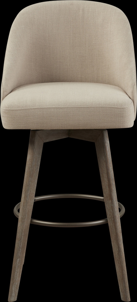 Dinmore Beige Swivel Barstool - Thumbnail - Image 1