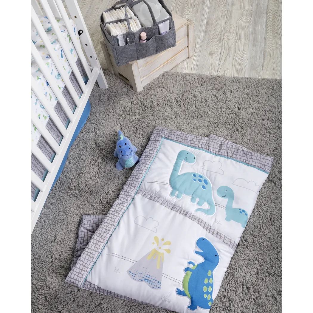 Dino Trail White 4 Pc Baby Bedding Set - Thumbnail - Image 13