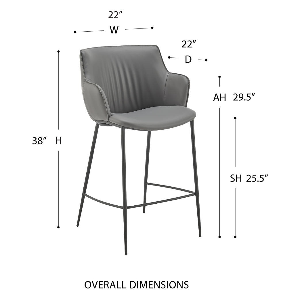Dipaolo Gray Counter Height Stool - Thumbnail - Image 8