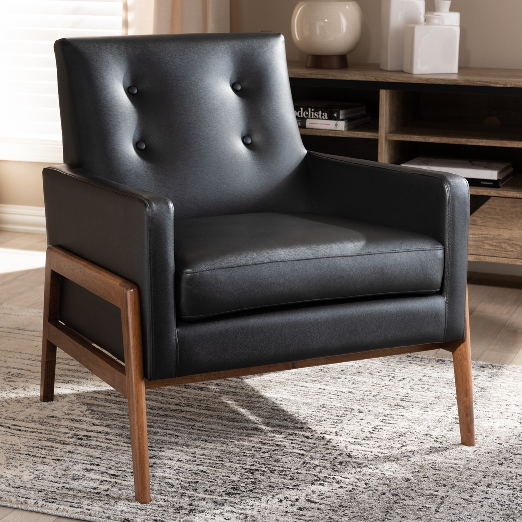 Diplari Black Accent Chair - Thumbnail - Image 2