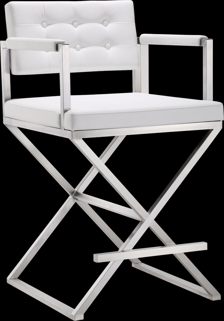 Director White Counter Height Stool - Thumbnail - Image 1
