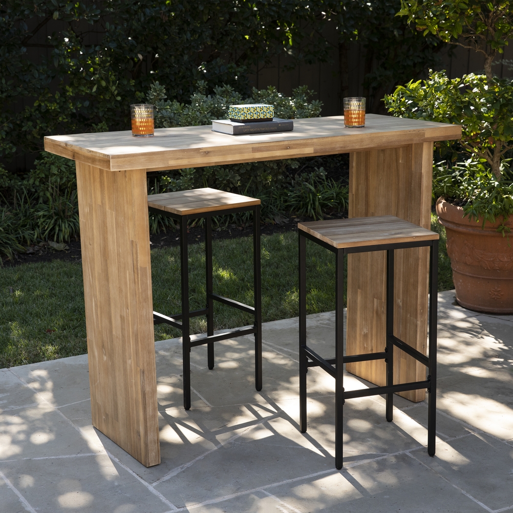 Dismuke Natural Outdoor Bar Height Table - Thumbnail - Image 4