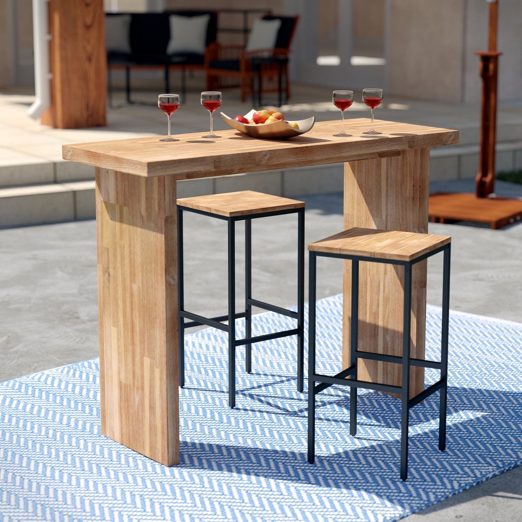 Dismuke Natural Outdoor Bar Height Table - Thumbnail - Image 7