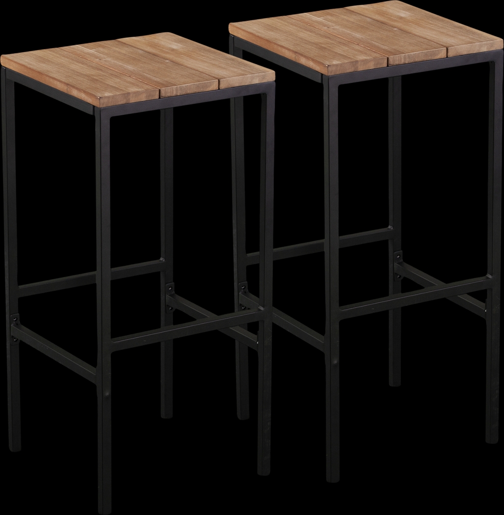 Dismuke Natural Outdoor Barstool, Set of 2 - Thumbnail - Image 1