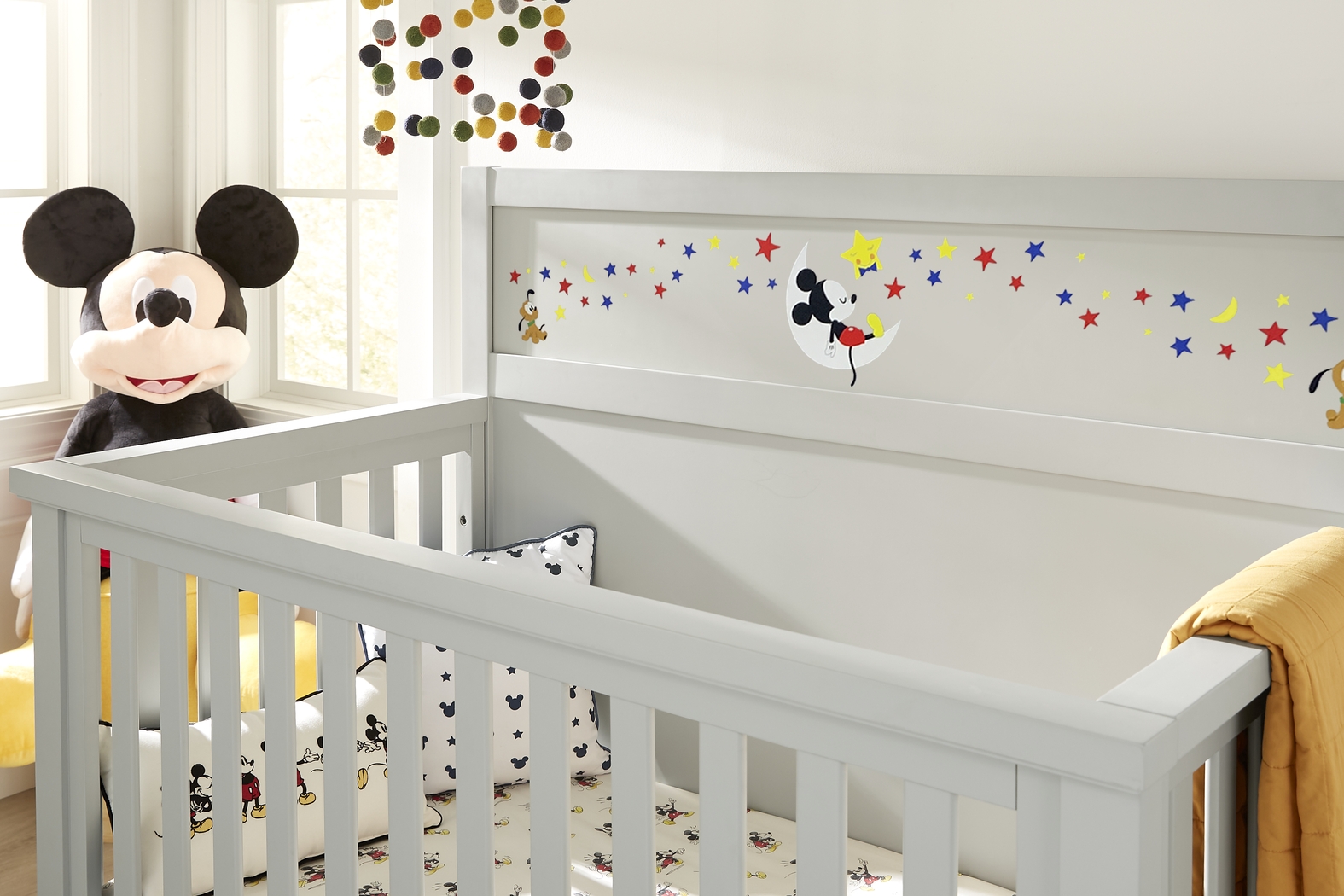Starry Dreams with Mickey Mouse Gray Convertible Crib - Thumbnail - Image 3