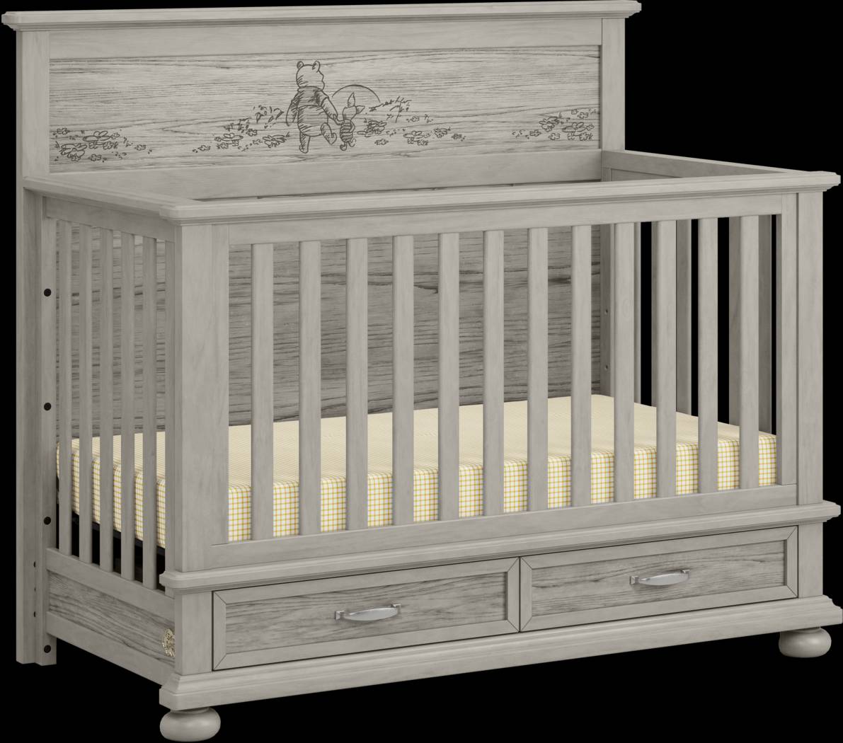 Disney Baby Woodland Adventures with Winnie the Pooh Classic Gray 6 Pc Nursery with Conversion Rails - Thumbnail - Image 4