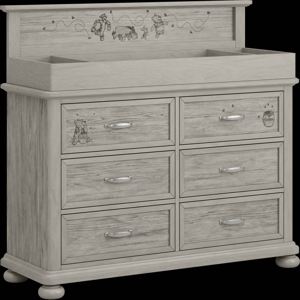 Disney Baby Woodland Adventures with Winnie the Pooh Classic Gray 6 Pc Nursery with Conversion Rails - Thumbnail - Image 9