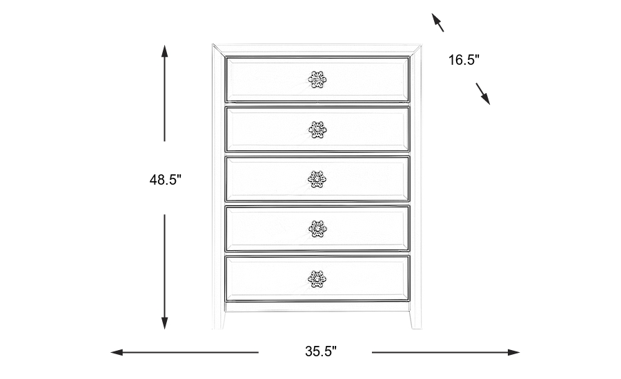 Dimension Image. Please refer to the Dimension Tab on this page for dimension details.