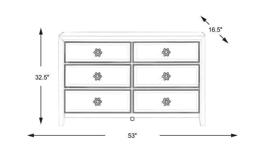 Dimension Image. Please refer to the Dimension Tab on this page for dimension details.