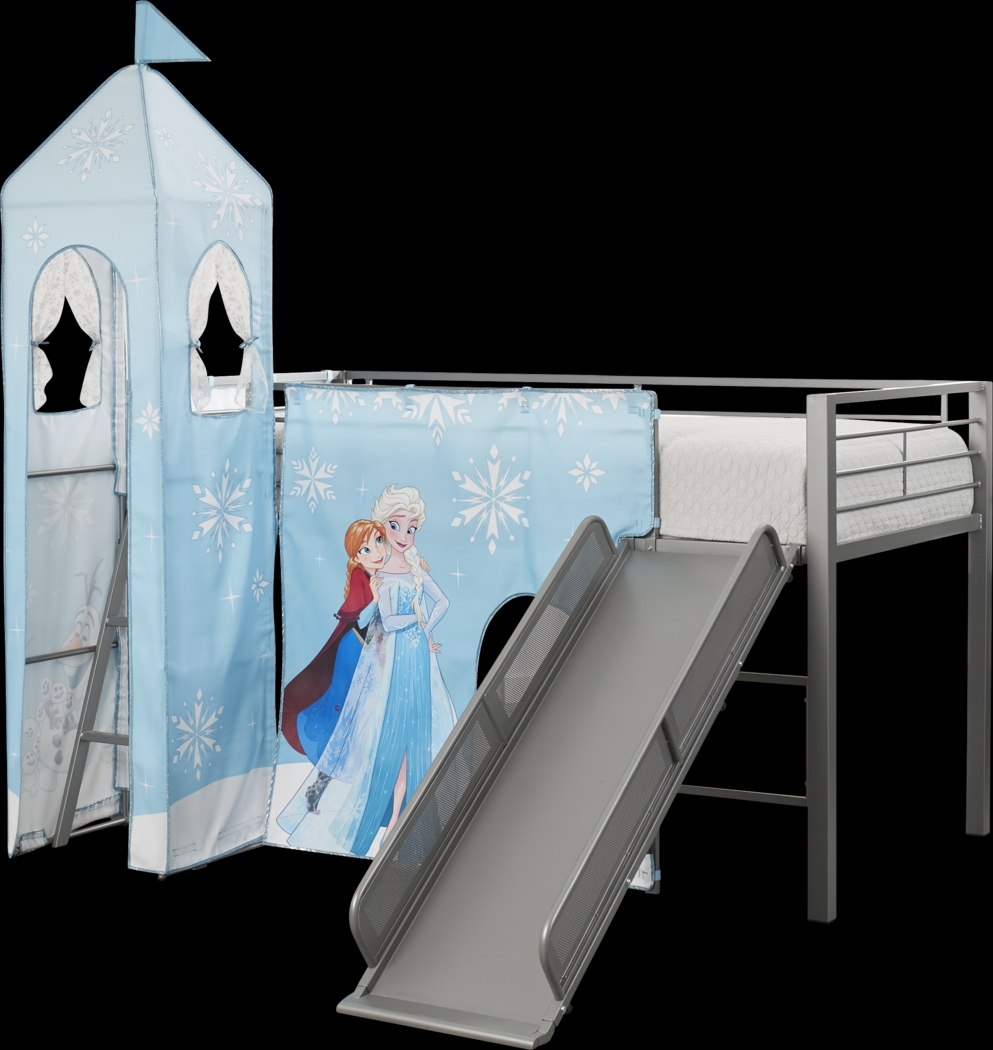 Disney Frozen Silver Jr. Tent Loft Bed with Slide and Tower - Thumbnail - Image 3