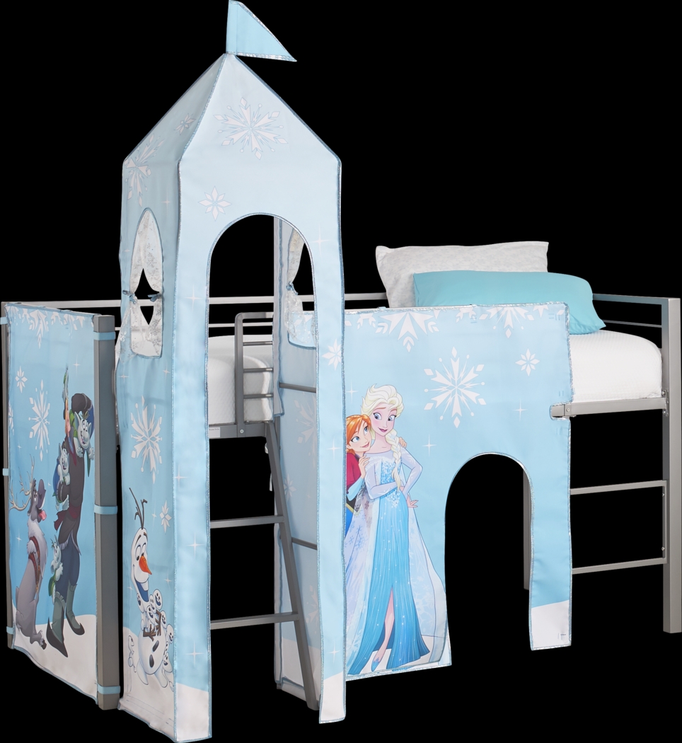 Disney Frozen Silver Jr. Tent Loft Bed with Slide and Tower - Thumbnail - Image 4
