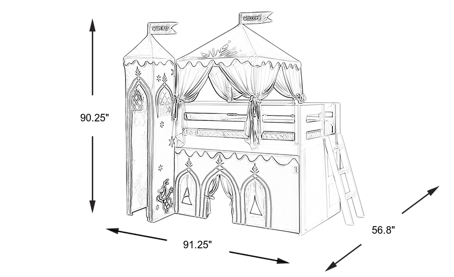 Dimension Image. Please refer to the Dimension Tab on this page for dimension details.