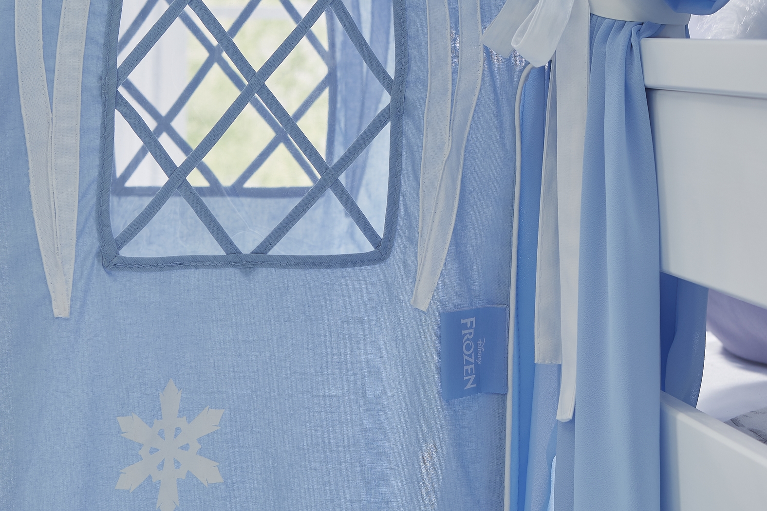 Disney Frozen White Twin Step Loft Bed with Activity Panel, Tower and Tent - Thumbnail - Image 2