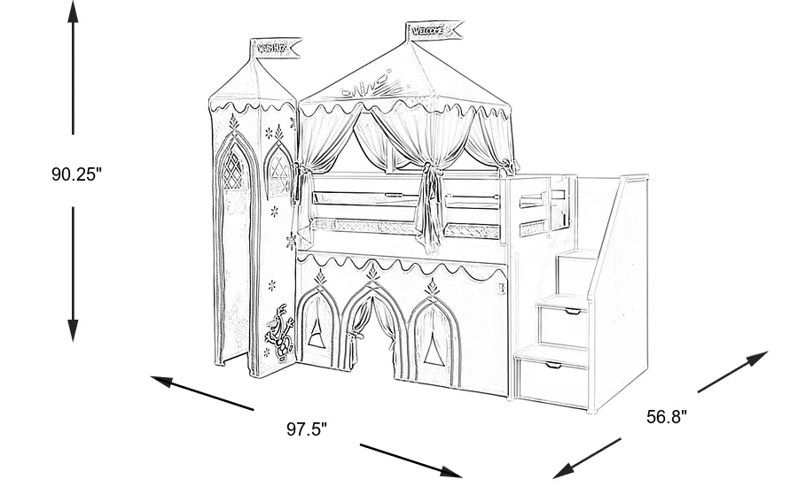 Dimension Image. Please refer to the Dimension Tab on this page for dimension details.