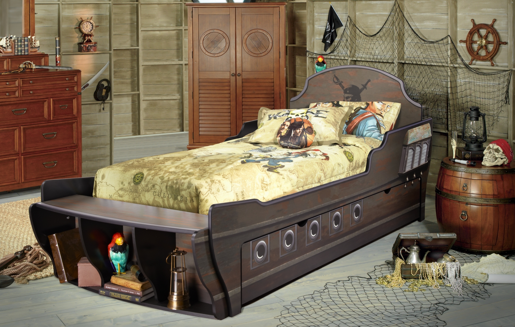 Disney Pirates Chocolate 4 Pc Twin Bed - Thumbnail - Image 4