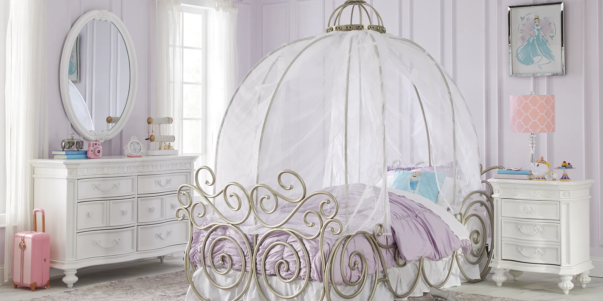 Disney Princess 6 Pc Twin Carriage Bedroom - Thumbnail - Image 1