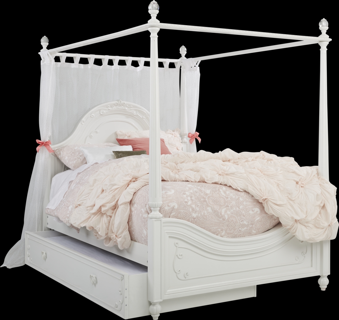 Disney Princess Dreamer White 4 Pc Twin Canopy Bed - Thumbnail - Image 1