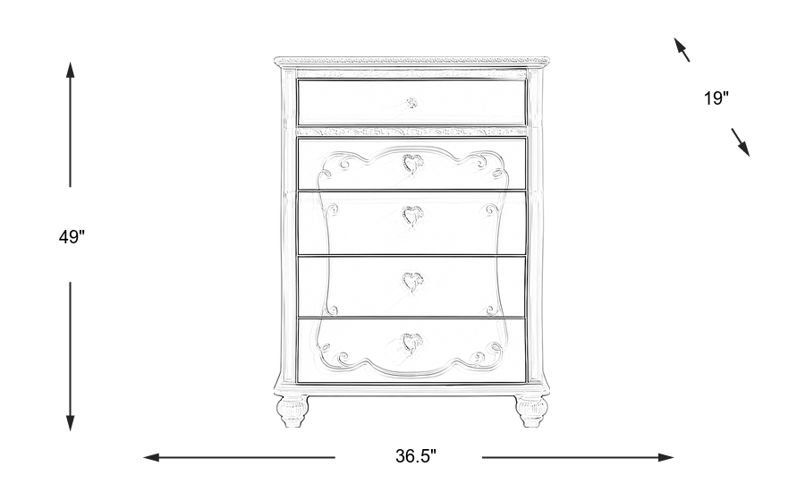Dimension Image. Please refer to the Dimension Tab on this page for dimension details.