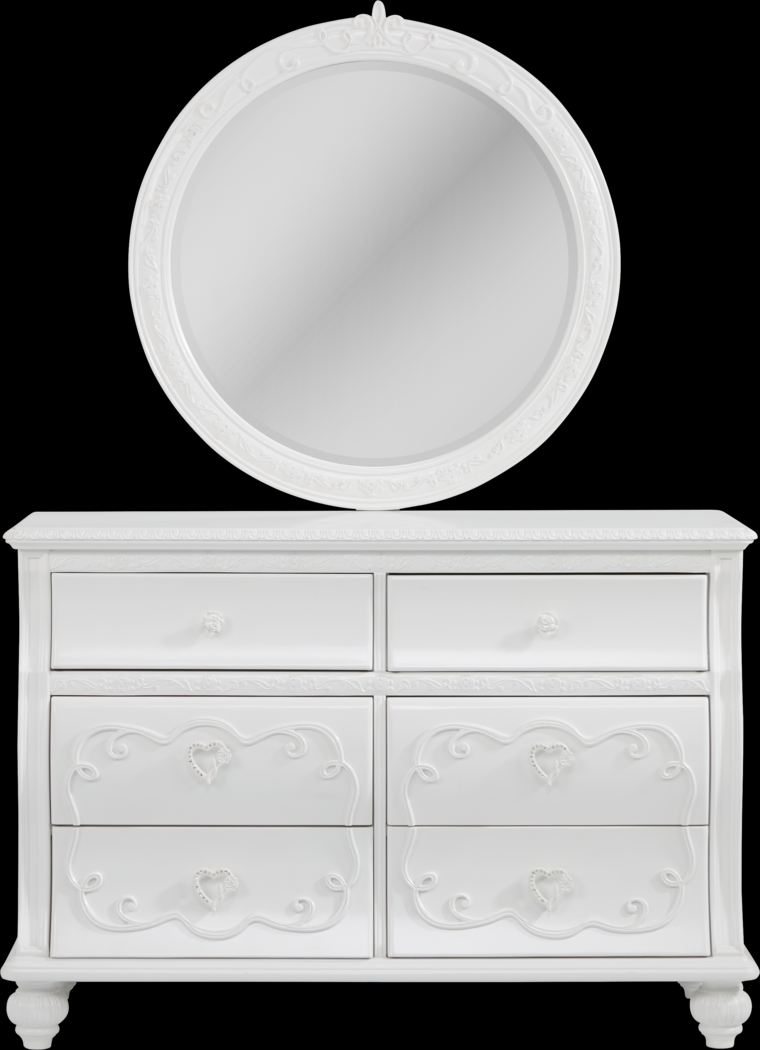 Disney Princess Dreamer White Dresser & Mirror Set - Thumbnail - Image 1