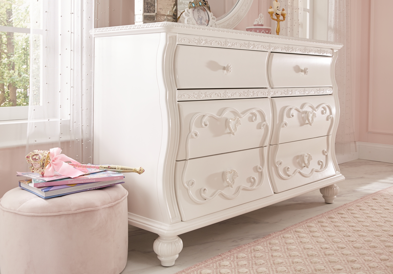 Disney Princess Dreamer White 7 Pc Twin Carriage Bedroom - Thumbnail - Image 6