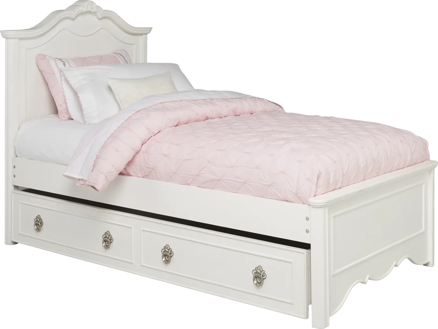 Disney Princess Enchanted Kingdom White 4 Pc Full Panel Bed with Trundle - Thumbnail - Image 1