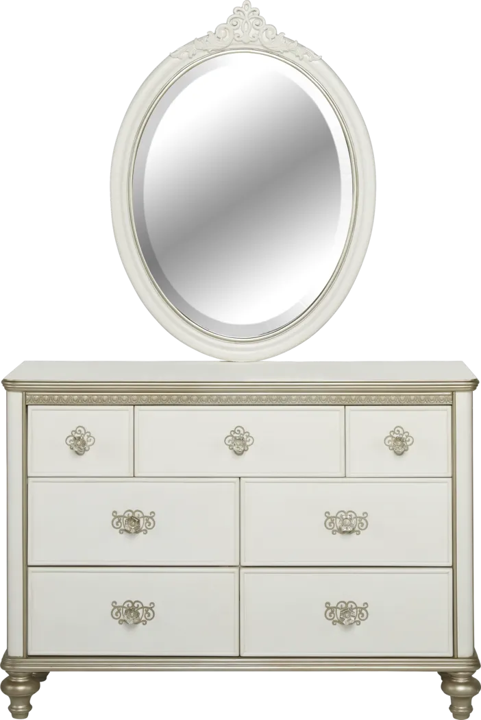 Disney Princess Enchanted Kingdom White Dresser & Mirror Set - Thumbnail - Image 1