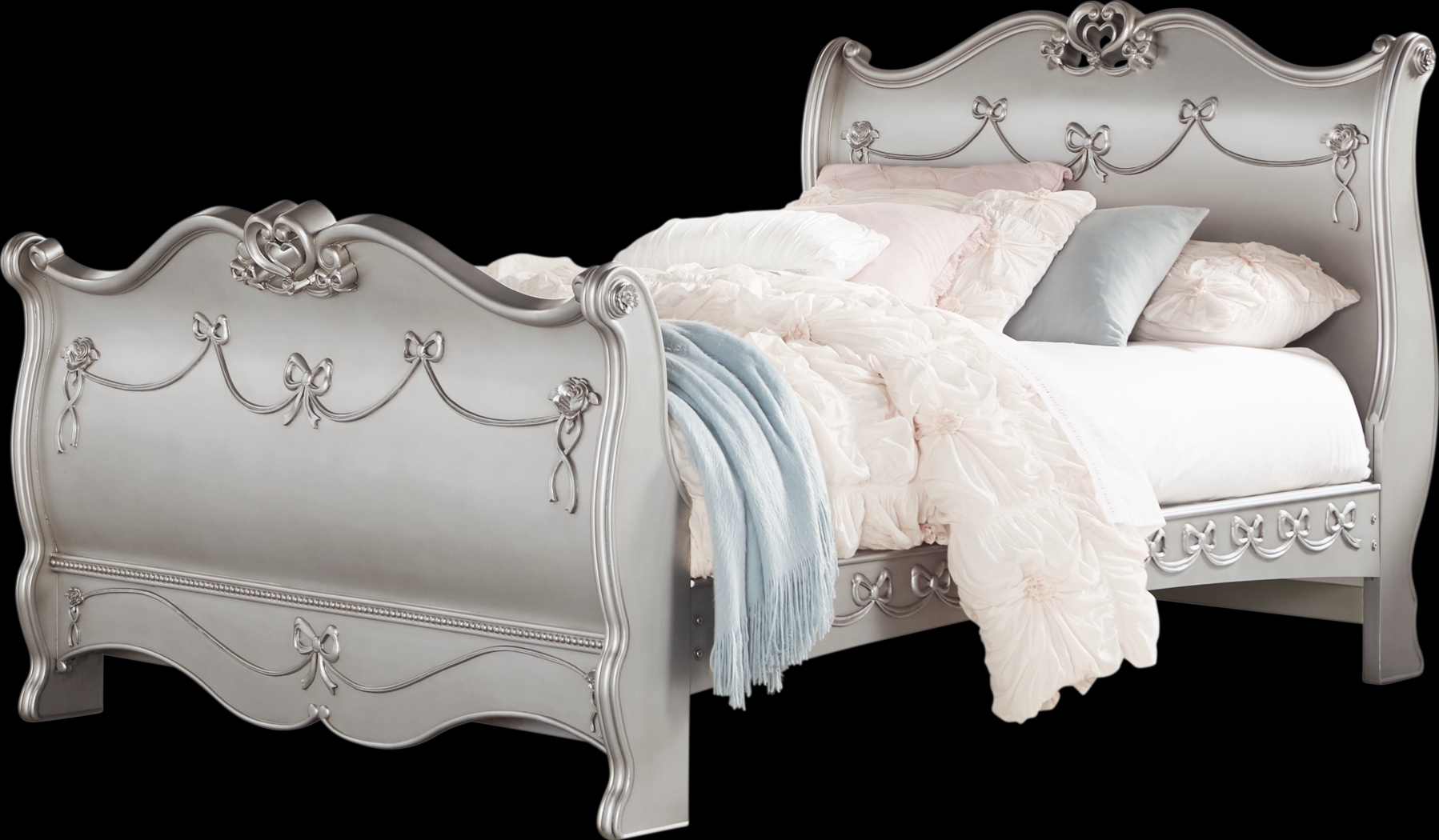 Disney Princess Fairytale Platinum Twin Sleigh Bed - Thumbnail - Image 1