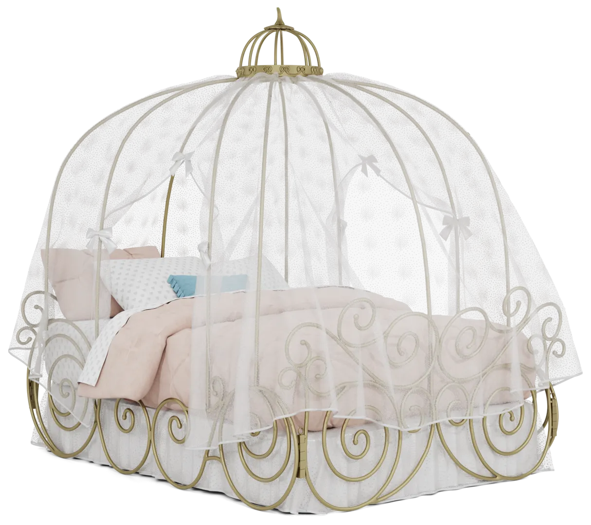 royal gold full carriage bed