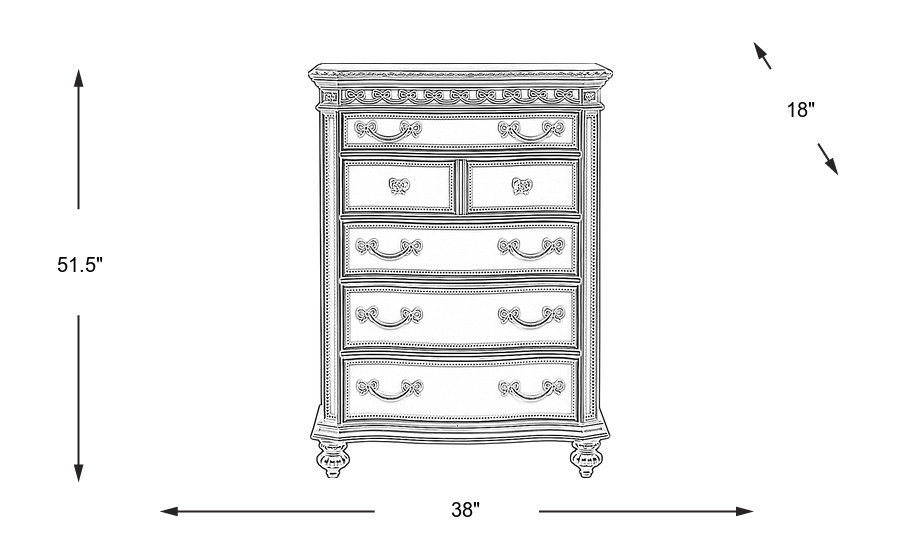 Dimension Image. Please refer to the Dimension Tab on this page for dimension details.