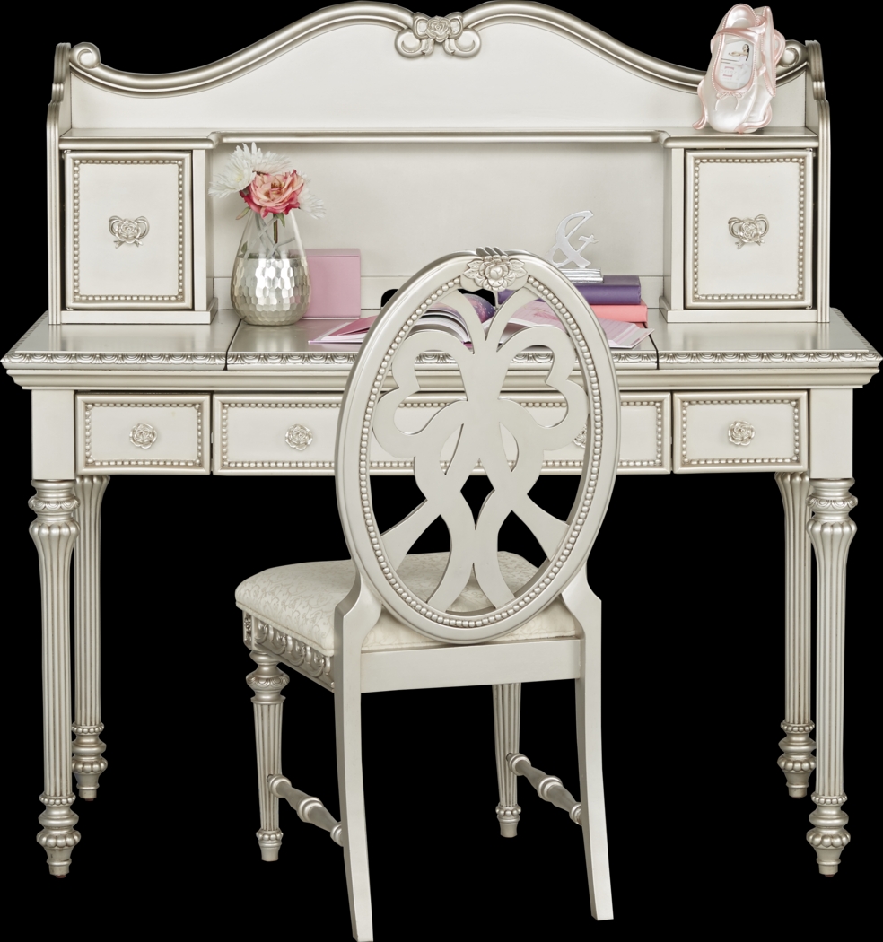 Disney Princess Fairytale Silver Vanity Desk with Hutch and Chair - Thumbnail - Image 1