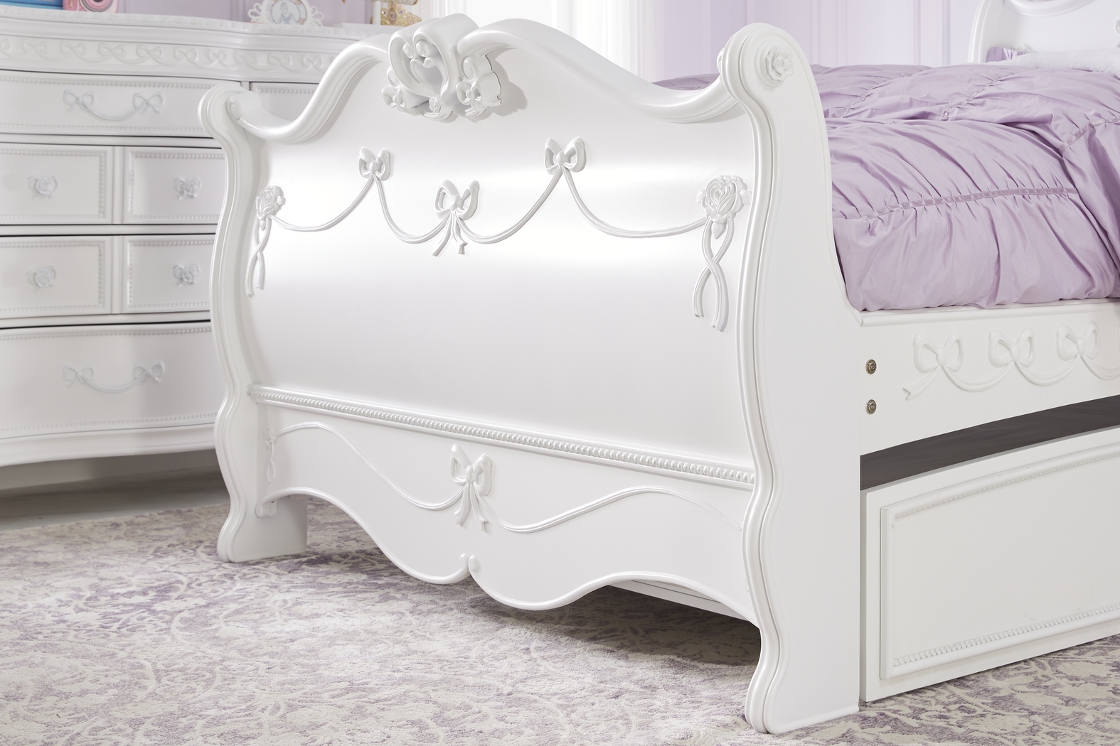 Disney Princess Fairytale White 5 Pc Twin Sleigh Bedroom - Thumbnail - Image 5