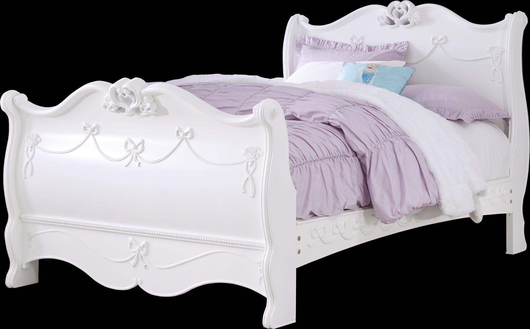 Disney Princess Fairytale White 5 Pc Twin Sleigh Bedroom - Thumbnail - Image 3