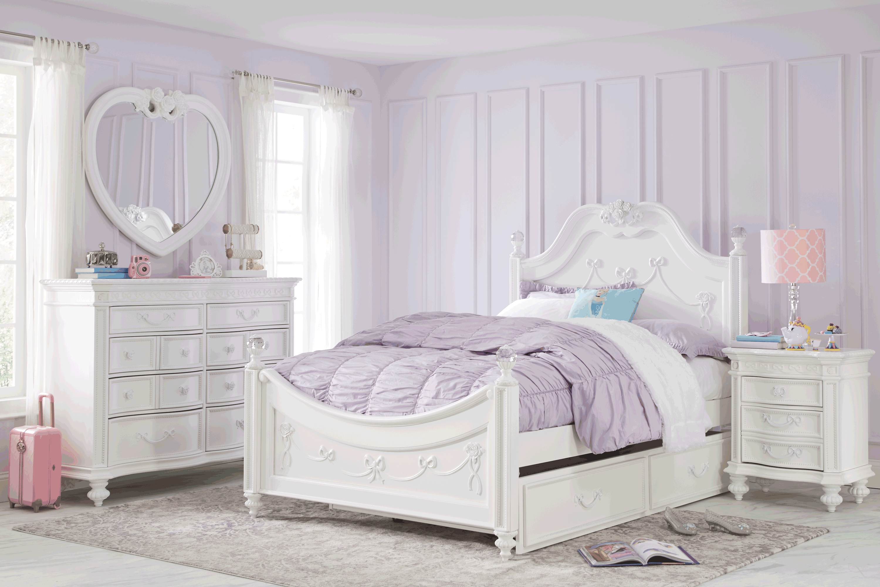 Disney Princess Fairytale White Twin Poster Bedroom - Thumbnail - Image 1