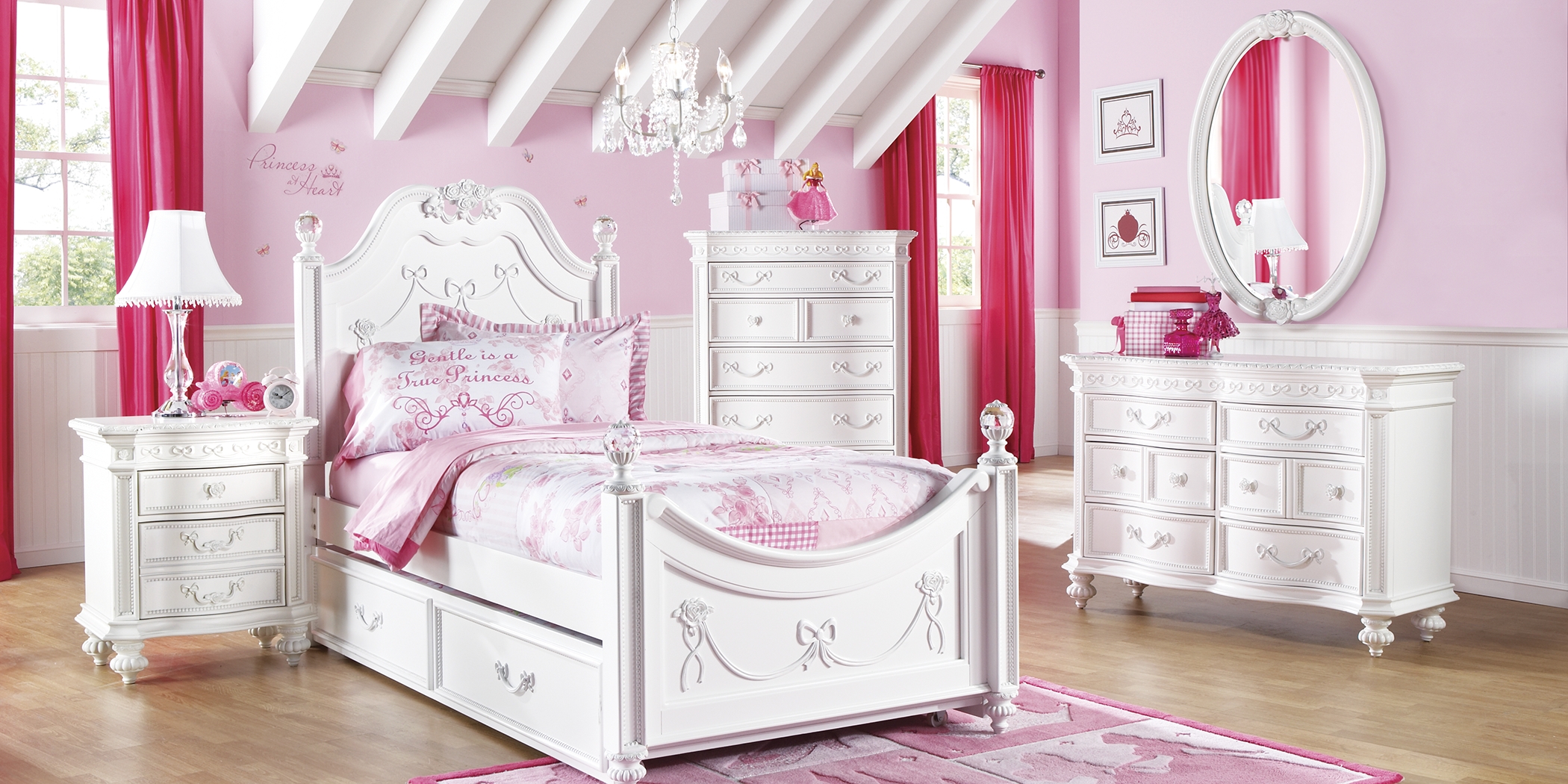 Disney Princess Fairytale White Twin Poster Bed - Thumbnail - Image 3