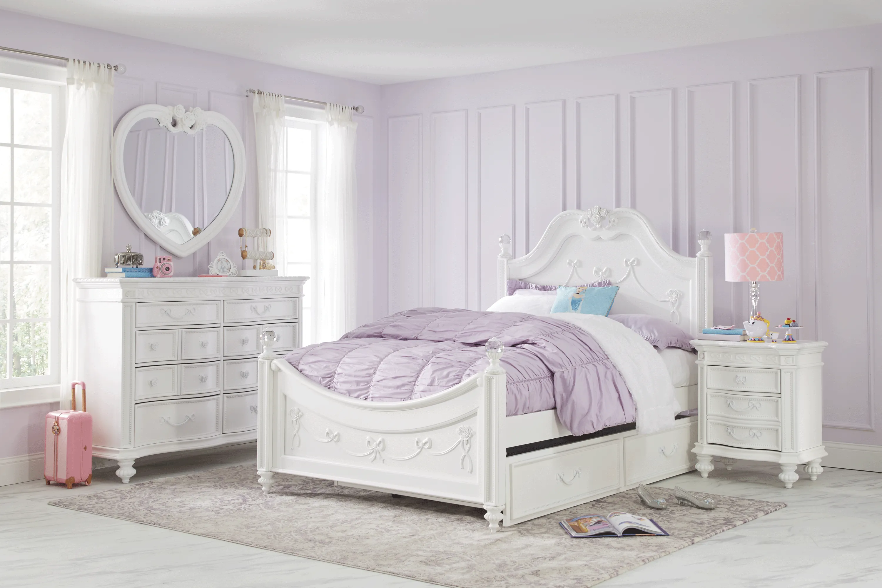 Disney Princess Fairytale White 5 Pc Twin Poster Bedroom - Thumbnail - Image 1