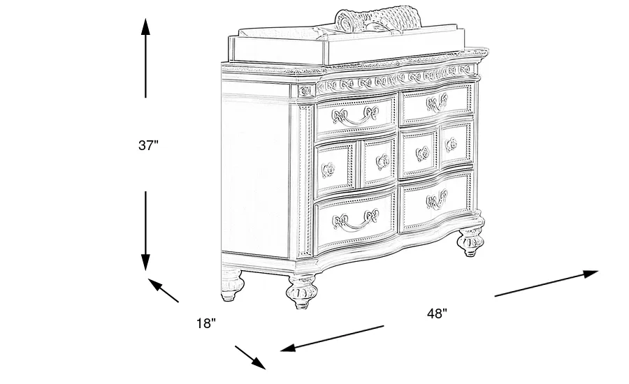 Disney Princess Fairytale 6 Drawer Dresser With Changing Pad | Rooms to Go