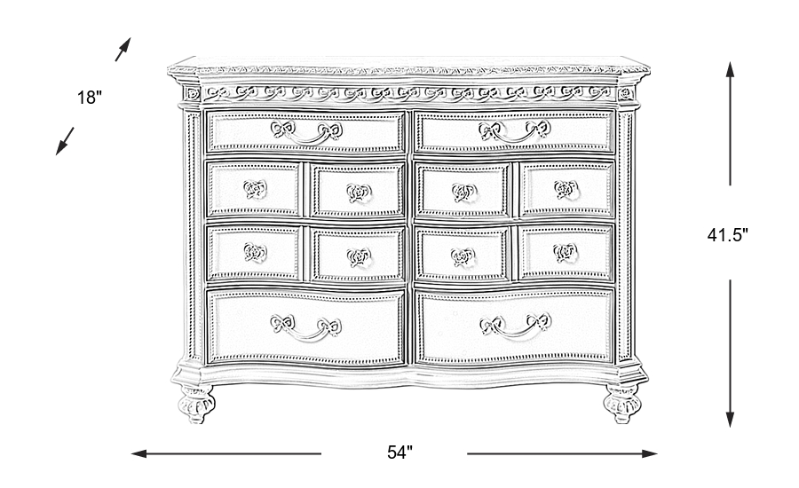Dimension Image. Please refer to the Dimension Tab on this page for dimension details.