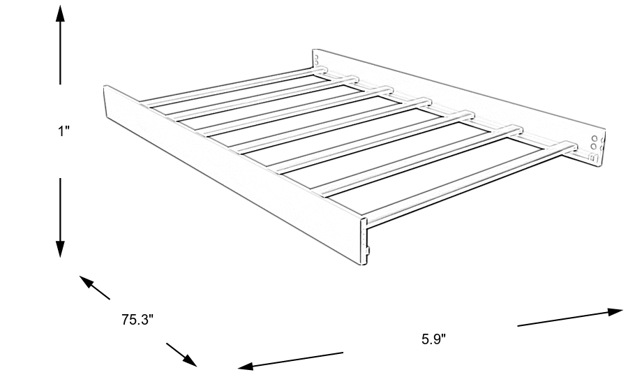 Dimension Image. Please refer to the Dimension Tab on this page for dimension details.