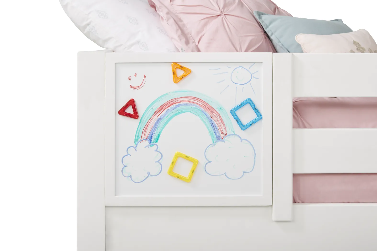 Disney Princess Fairytale White Twin Loft Bed with Activity Panel and Tower - Image 2